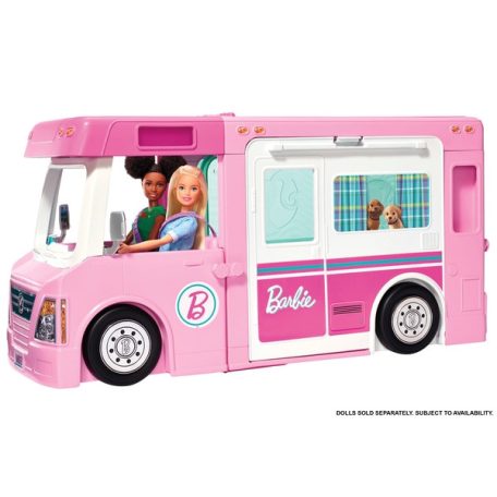 Barbie 3 az 1-ben Lakóautó, 60 kiegészítővel