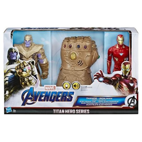 Marvel Avengers Végjáték Multipack Titan Hero Thanos és Vasember figura és elektronikus kesztyű 